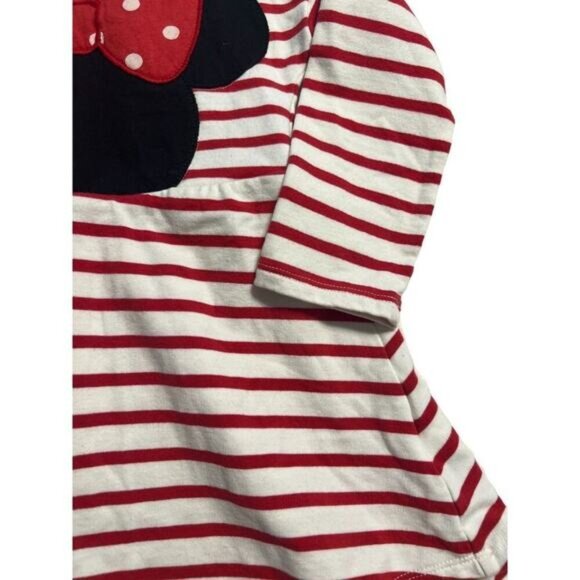 Baby GAP Disney Dress Girls Size 3 Minnie Mouse Applique Stripe Peplum - Picture 4 of 5